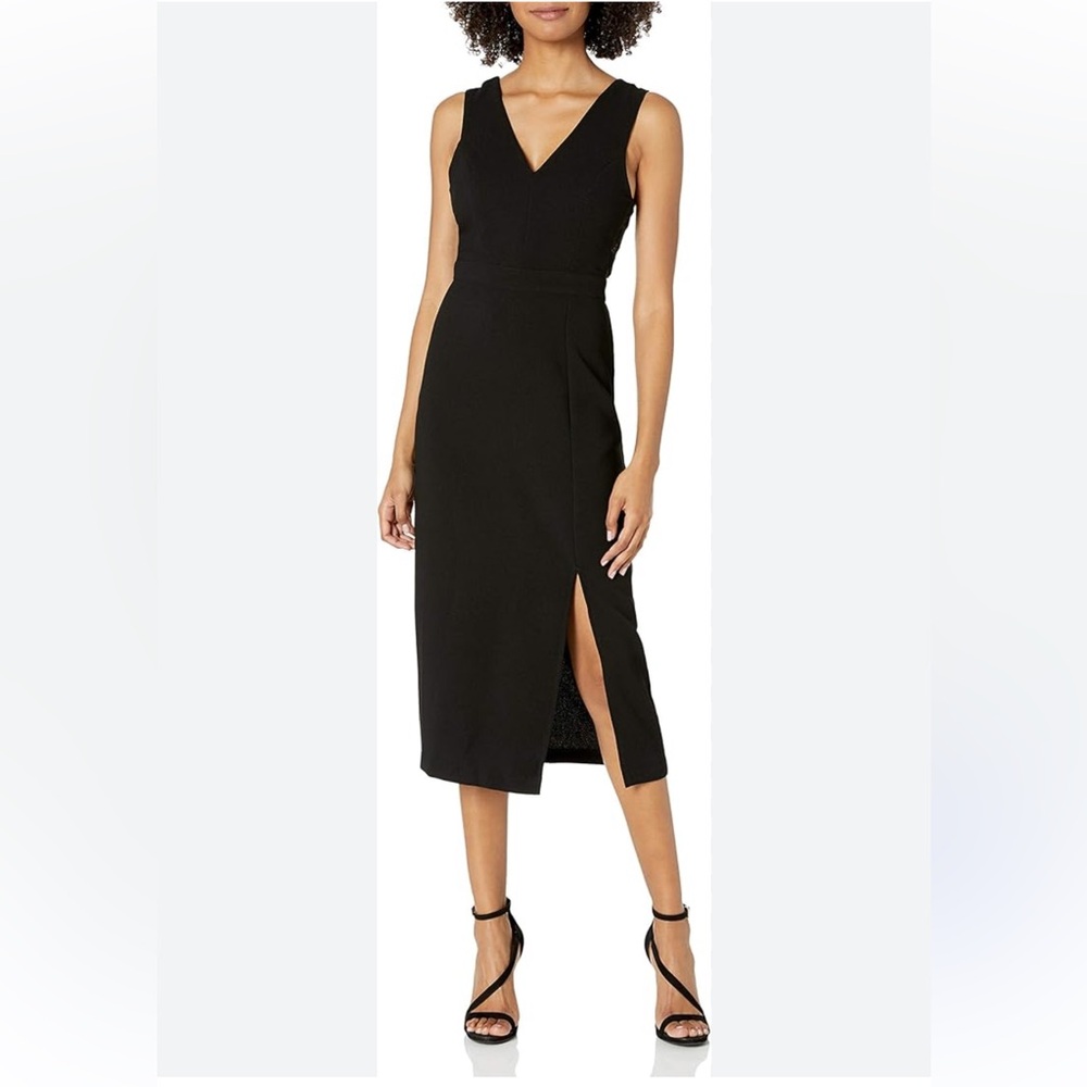 BCBG Black Midi Skirt with Side Slit